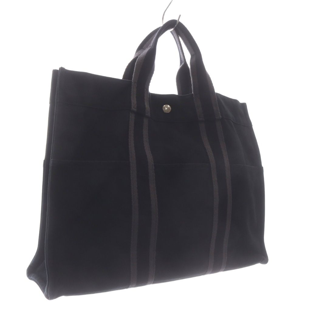 Hermes Fourre Tout GM Tote Bag Canvas Black — view 5