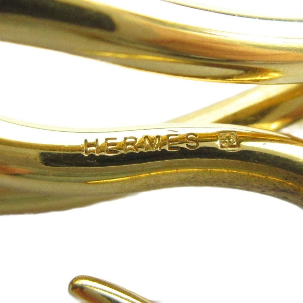 Hermes Jumbo Bracelet Bangle Leather Gold Color Brown — view 5