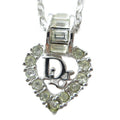 Dior Pendant Logo Rhinestone Silver