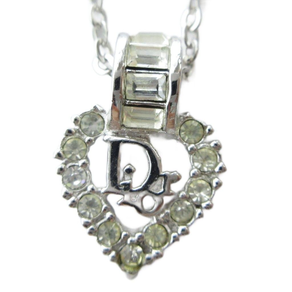 Dior Pendant Logo Rhinestone Silver