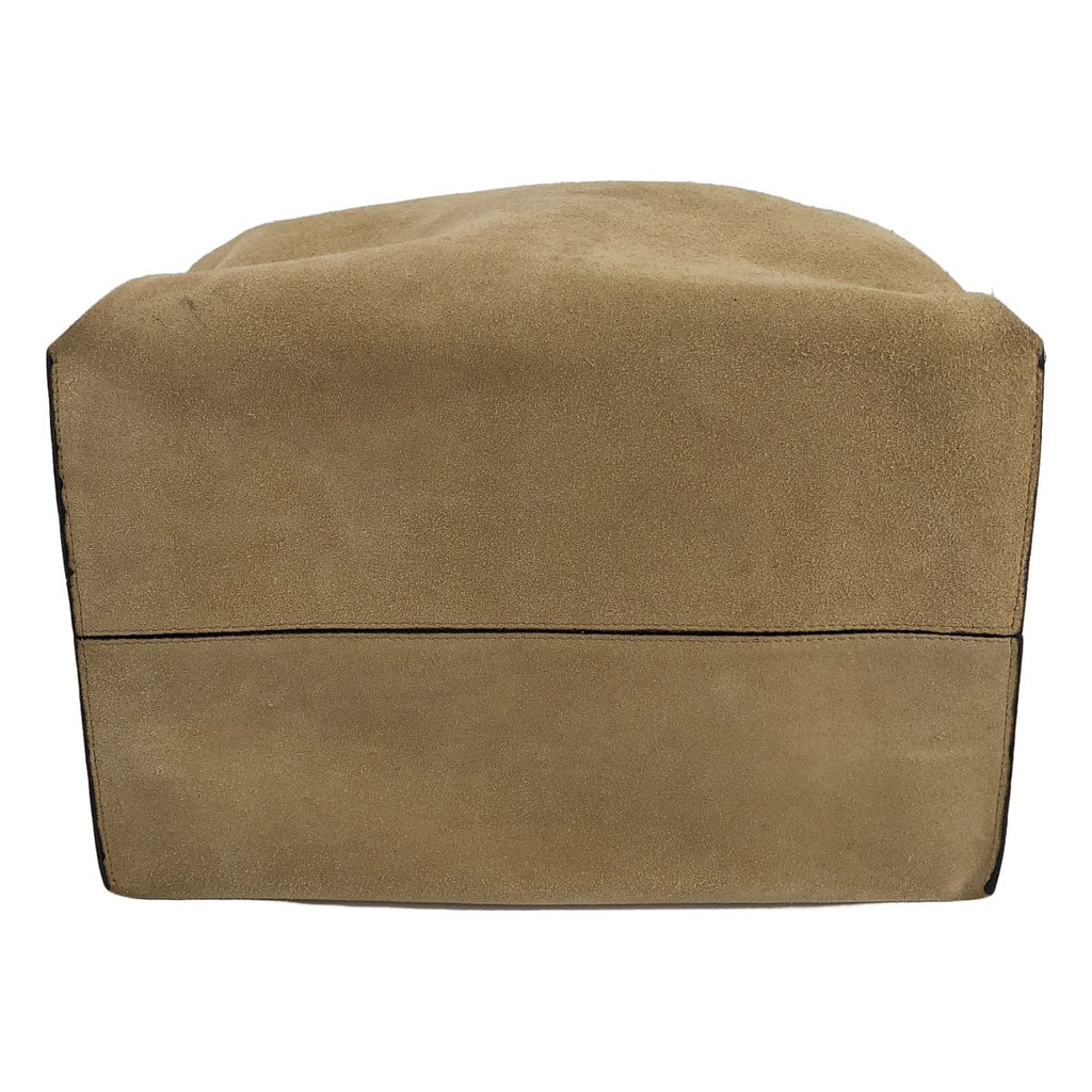 Loewe Suede Leather Handbag Beige Black — view 5