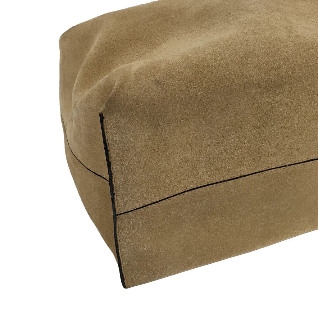 Loewe Suede Leather Handbag Beige Black — view 6