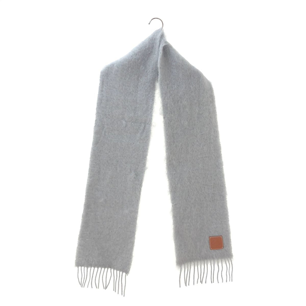 Loewe Anagram Fringe Scarf Gray
