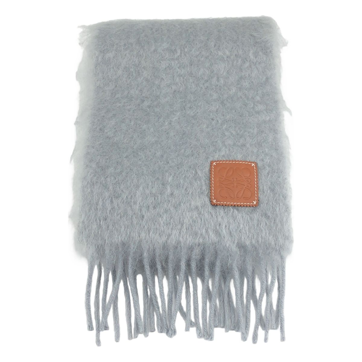 Loewe Anagram Fringe Scarf Gray — view 2