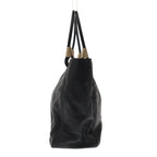Chanel Camellia Logo Leather Tote Bag Black — view 3