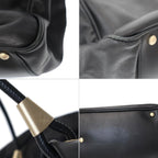 Chanel Camellia Logo Leather Tote Bag Black — view 8