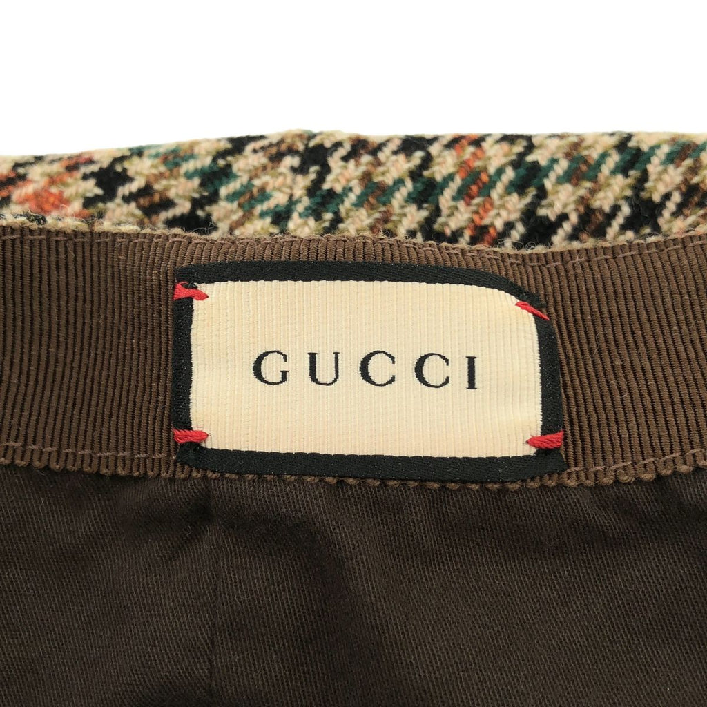 Gucci Wool Houndstooth Beret L Beige Hat — view 6
