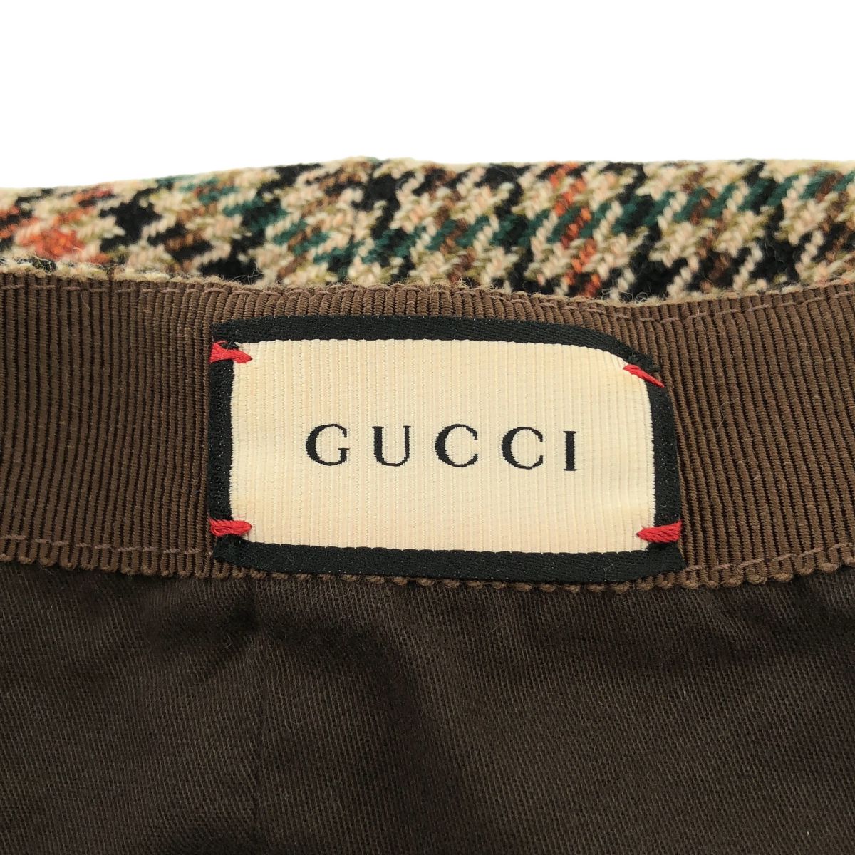 Gucci Wool Houndstooth Beret L Beige Hat — view 6