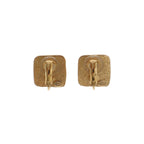 Chanel CC Logo Square Stone Earrings Set Gold Black — view 2