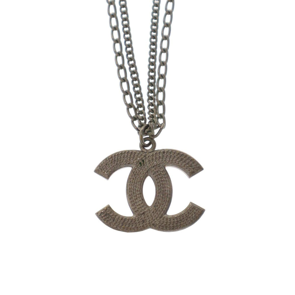Chanel 06P CC Logo Double Chain Choker Necklace Silver — view 2