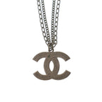 Chanel 06P CC Logo Double Chain Choker Necklace Silver — view 2