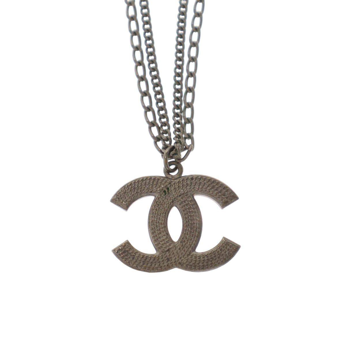Chanel 06P CC Logo Double Chain Choker Necklace Silver — view 2