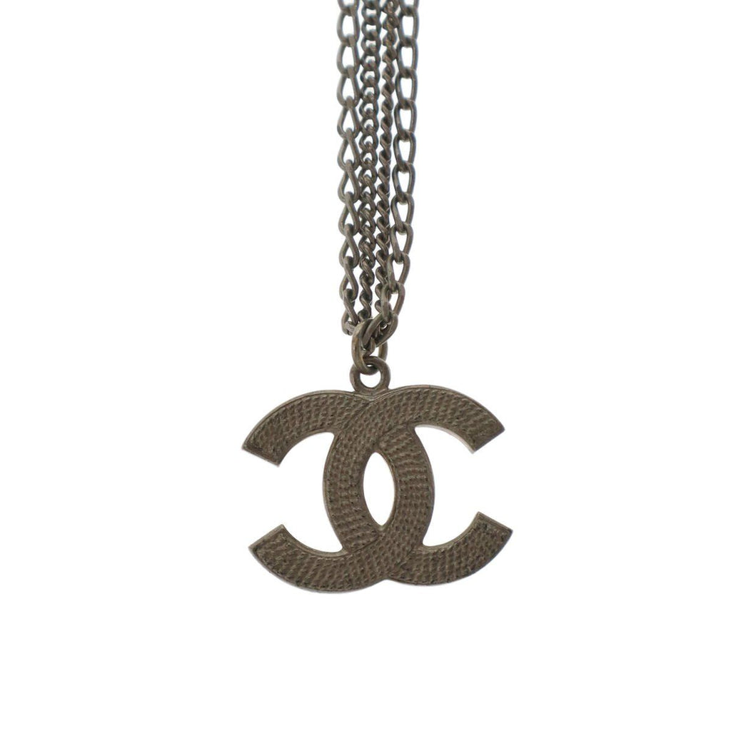 Chanel 06P CC Logo Double Chain Choker Necklace Silver — view 3
