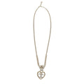 Chanel CC Logo Heart Stone Necklace Gold