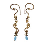 Chanel 23C CC Logo Stone Earrings Set Gold Blue — view 2
