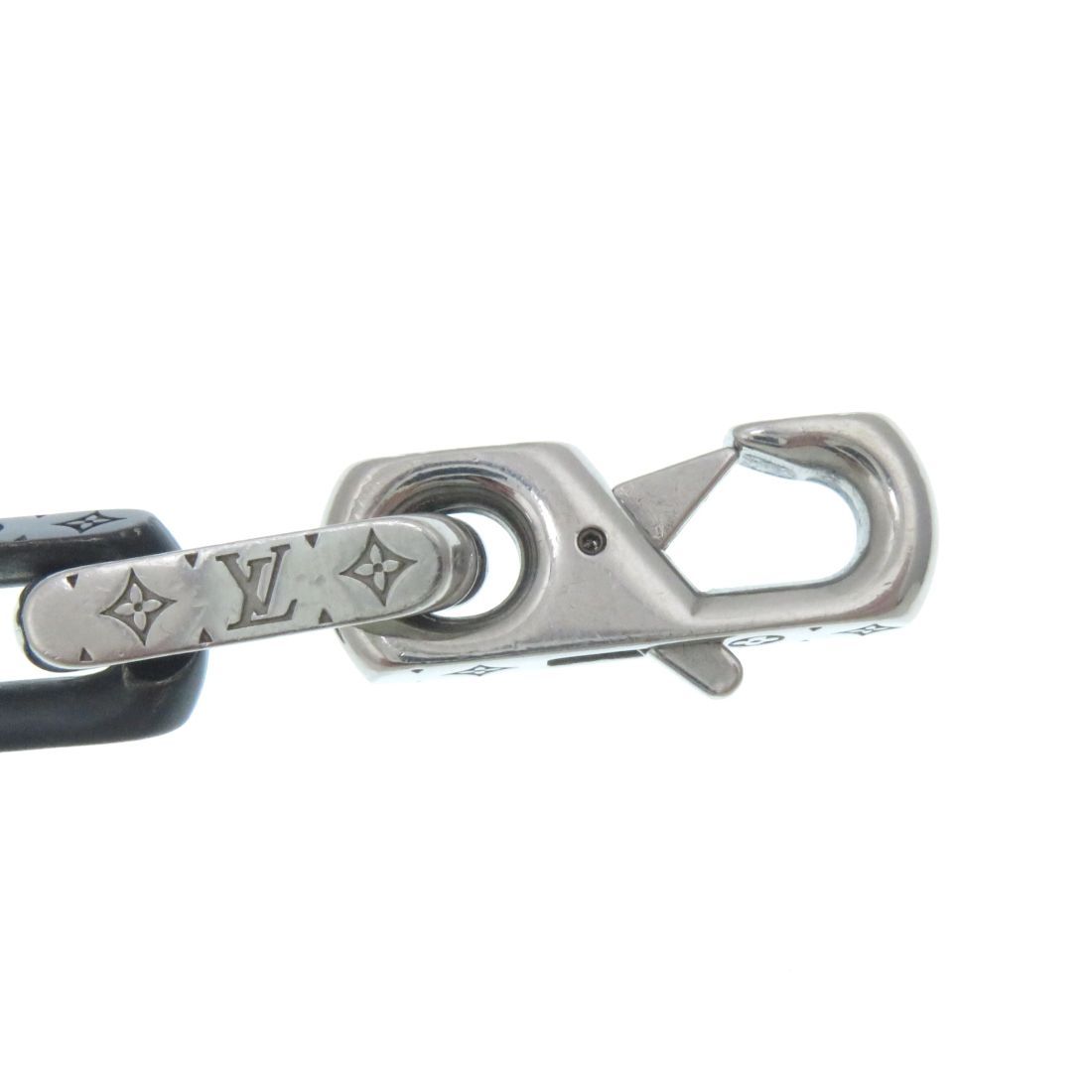 Louis Vuitton Bracelet Monogram Chain Silver Black Stainless Steel — view 4
