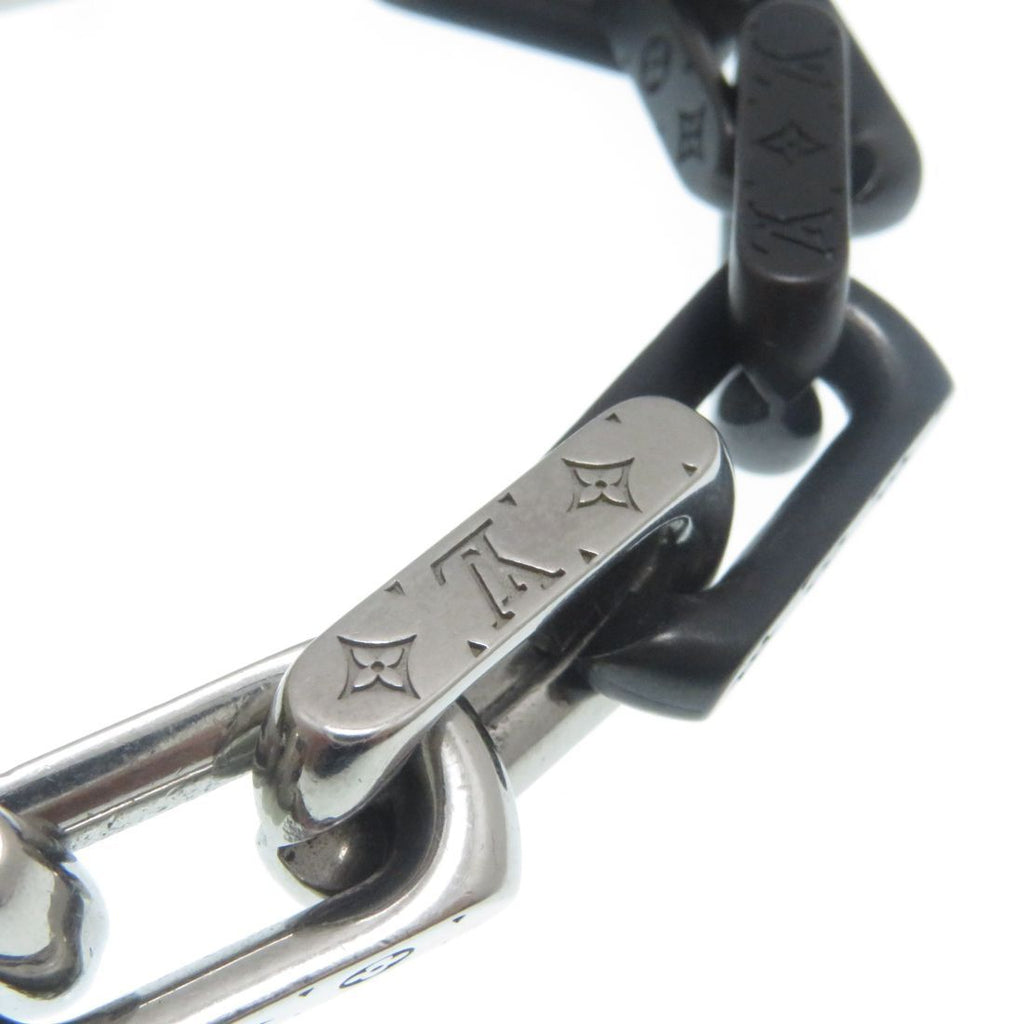 Louis Vuitton Bracelet Monogram Chain Silver Black Stainless Steel — view 3