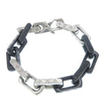 Louis Vuitton Bracelet Monogram Chain Silver Black Stainless Steel
