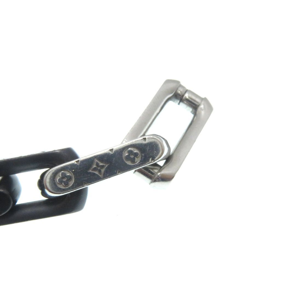 Louis Vuitton Bracelet Monogram Chain Silver Black Stainless Steel — view 7