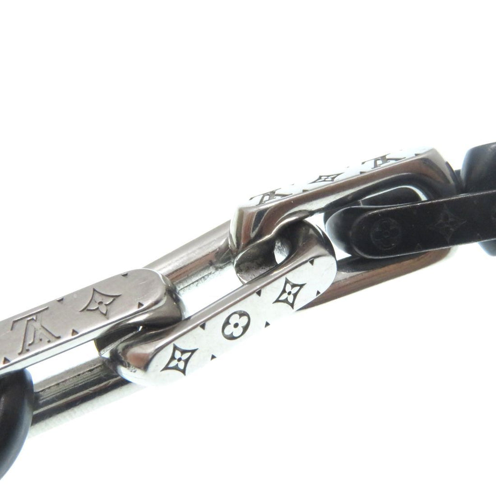 Louis Vuitton Bracelet Monogram Chain Silver Black Stainless Steel — view 8