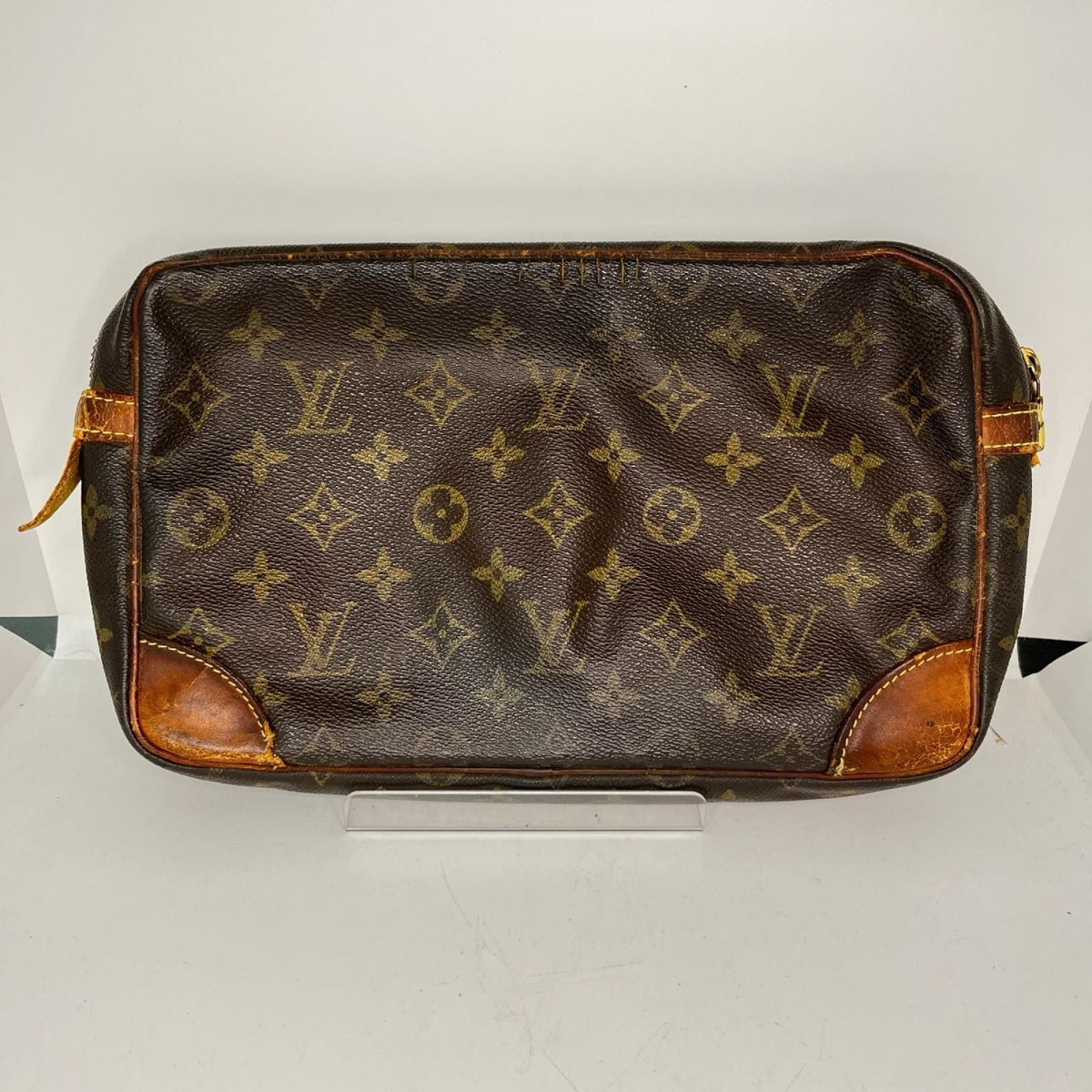 Louis Vuitton Monogram Compiegne Bag Brown Side Tab Torn — view 5