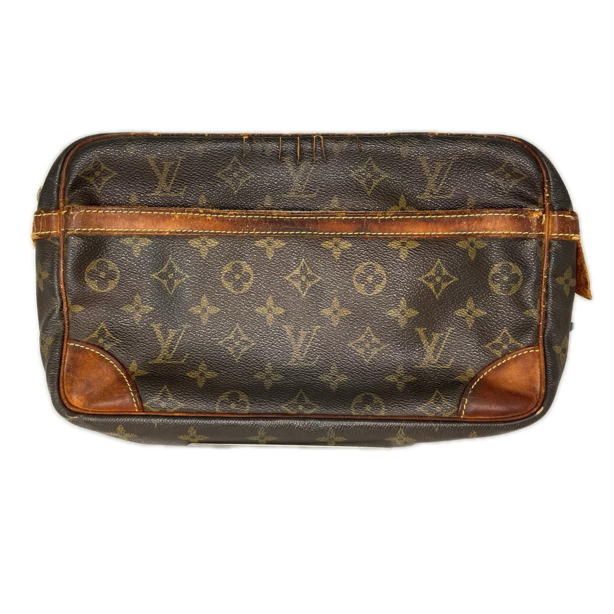 Louis Vuitton Monogram Compiegne Bag Brown Side Tab Torn