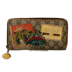 Gucci Wallet GG Supreme Courier Zip Around Beige