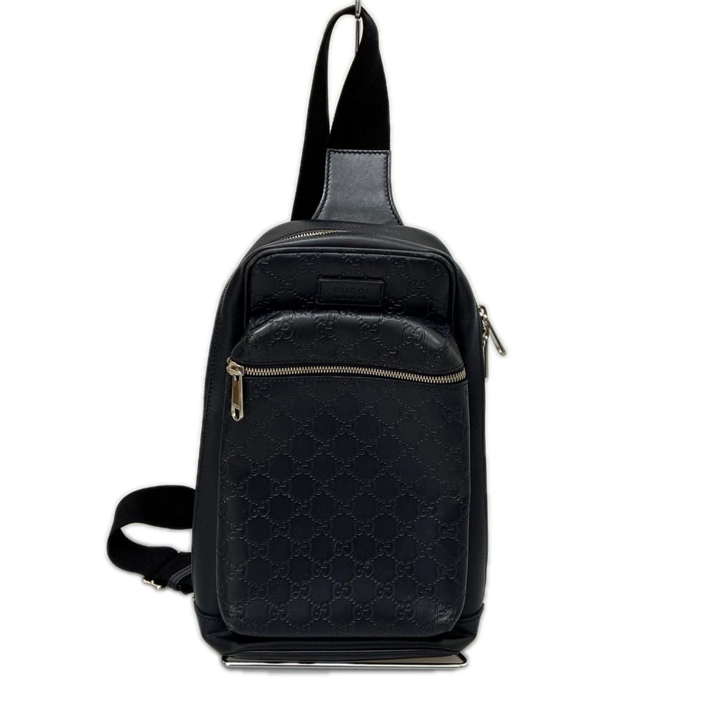 Gucci Cross Belt Bag Guccissima Navy