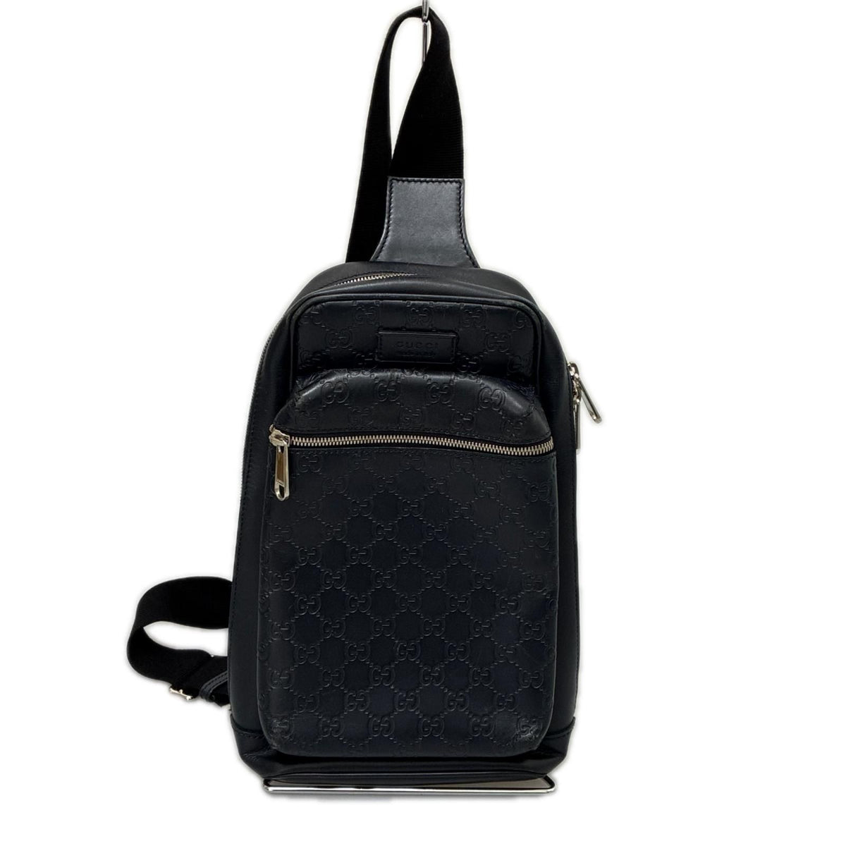Gucci Cross Belt Bag Guccissima Navy