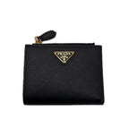 Prada Factory Number 75 Black Bifold Wallet Card