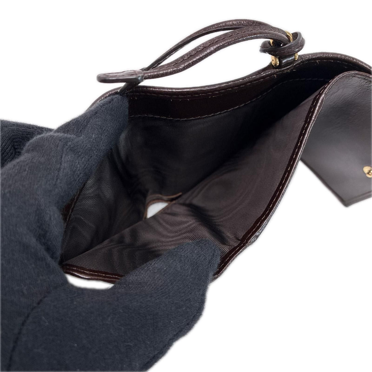 Prada Trifold Wallet Leather Brown — view 8