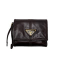 Prada Trifold Wallet Leather Brown
