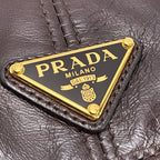 Prada Trifold Wallet Leather Brown — view 6