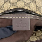 Gucci GG Supreme Leather Canvas Khaki Beige Dark Brown Tote Bag Silver — view 4