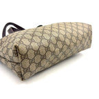 Gucci GG Supreme Leather Canvas Khaki Beige Dark Brown Tote Bag Silver — view 7