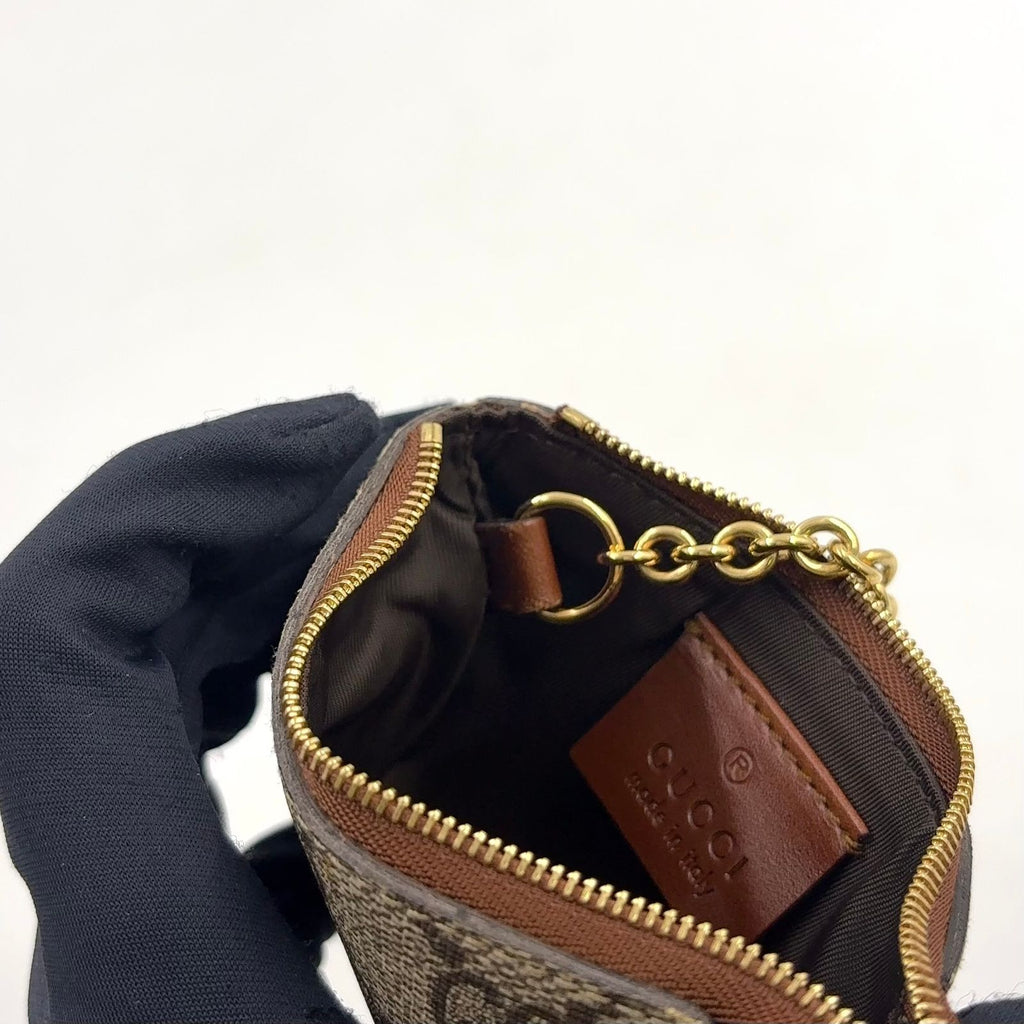 Gucci Guccissima Coin Purse Leather Canvas Brown Wallet Gold — view 7