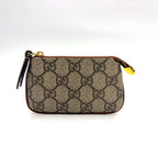 Gucci Guccissima Coin Purse Leather Canvas Brown Wallet Gold