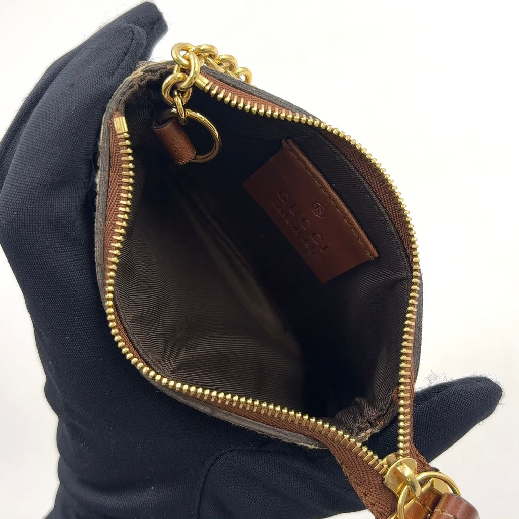 Gucci Guccissima Coin Purse Leather Canvas Brown Wallet Gold — view 3
