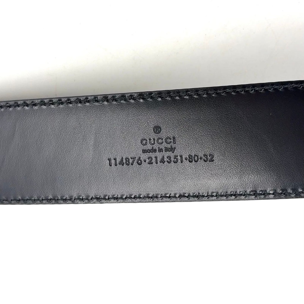 Gucci GG Guccissima Interlocking G Leather Black Belt Gold — view 4