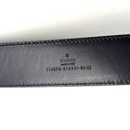 Gucci GG Guccissima Interlocking G Leather Black Belt Gold — view 4