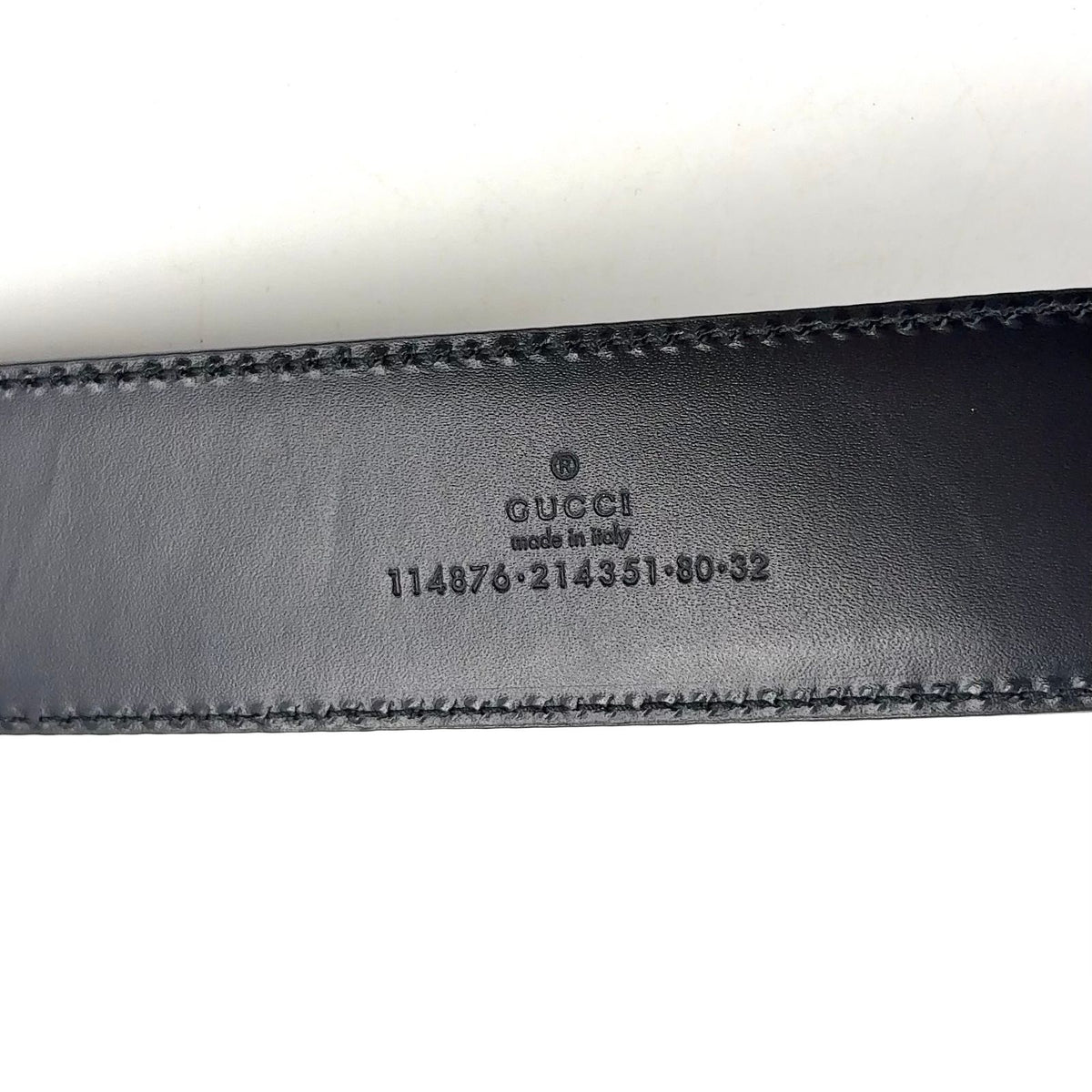 Gucci GG Guccissima Interlocking G Leather Black Belt Gold — view 4
