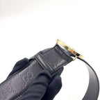 Gucci GG Guccissima Interlocking G Leather Black Belt Gold — view 6