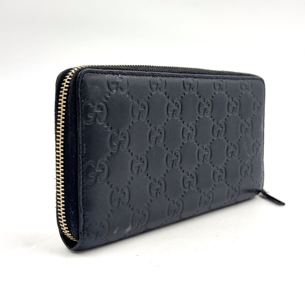 Gucci GG Zip Around Wallet Leather Black Gold — view 2