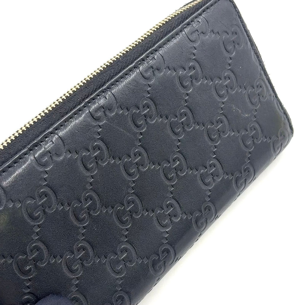 Gucci GG Zip Around Wallet Leather Black Gold — view 6