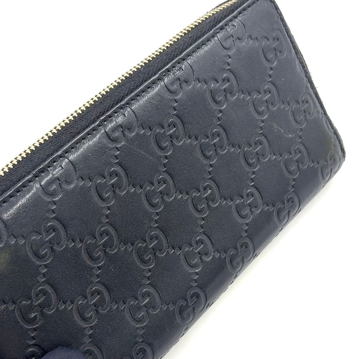 Gucci GG Zip Around Wallet Leather Black Gold — view 6