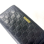Gucci GG Zip Around Wallet Leather Black Gold — view 7