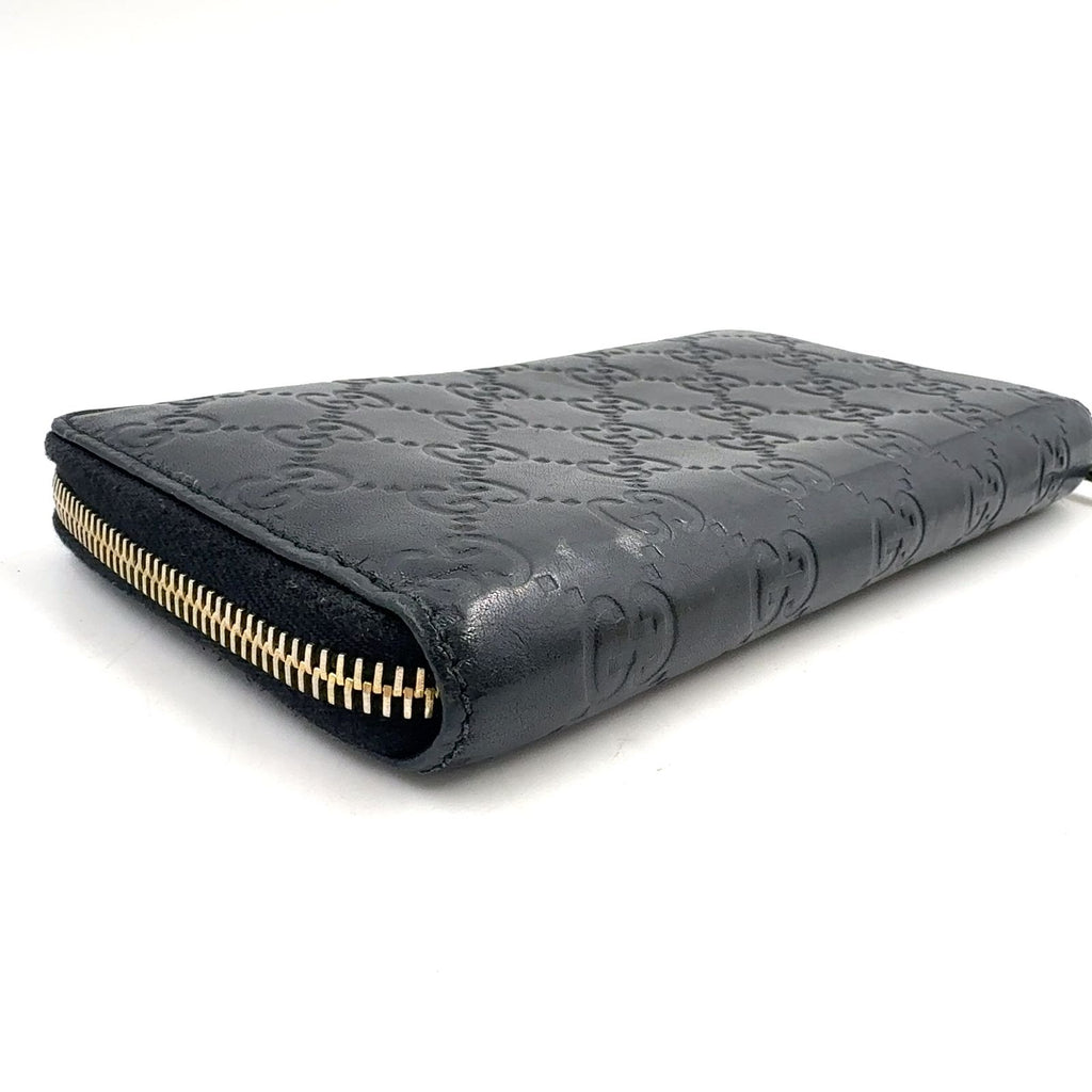Gucci GG Zip Around Wallet Leather Black Gold — view 5
