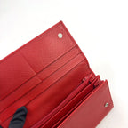 Prada Saffiano Leather Red Wallet Silver — view 6