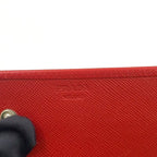 Prada Saffiano Leather Red Wallet Silver — view 4