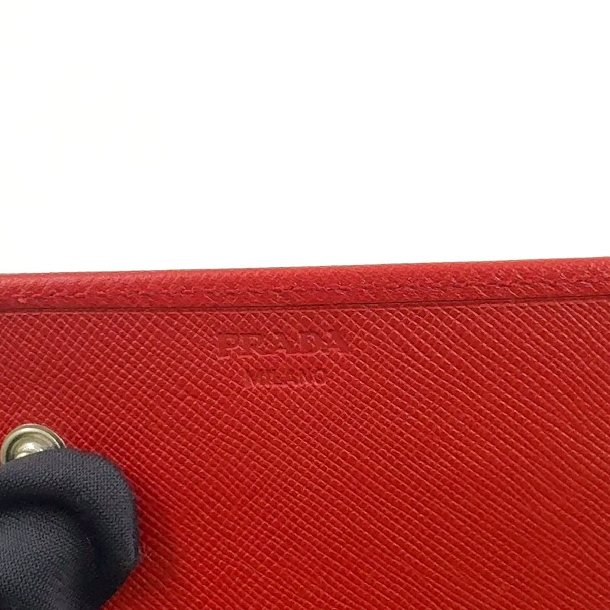 Prada Saffiano Leather Red Wallet Silver — view 4